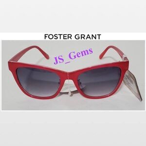 New Foster Grant Sunglasses Ladies OS Red Cat Eye NWT